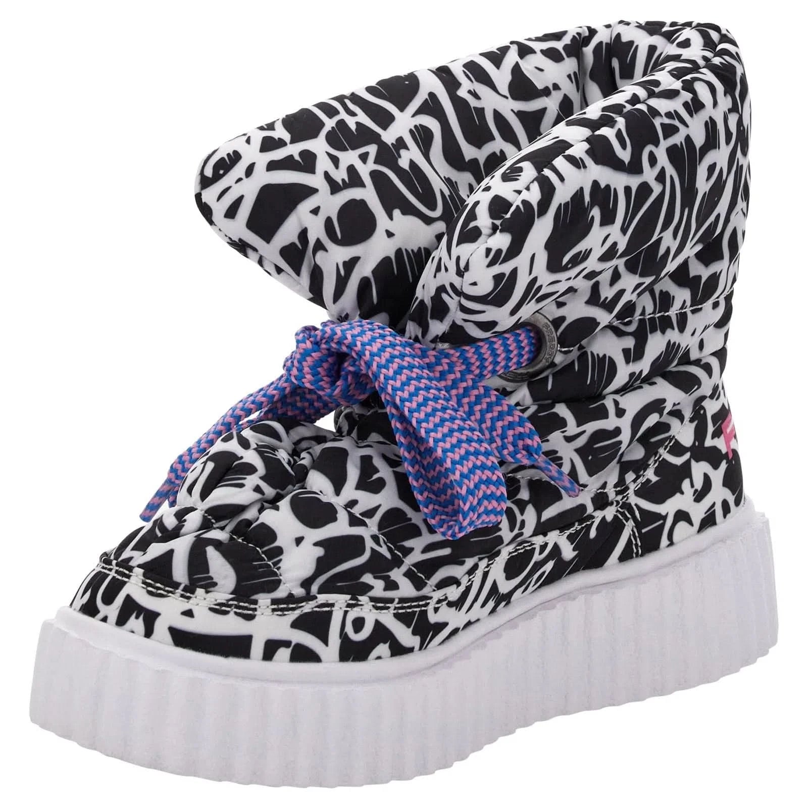 Puff Boots with Fleece Lining - Graffiti 1