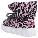 Puff Boots with Fleece Lining - Pink Leopard
