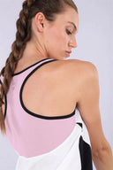 Racer back yoga tank top - White + Mauve