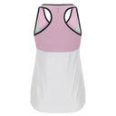 Racer back yoga tank top - White + Mauve