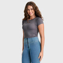 Ribbed T Shirt - Charcoal