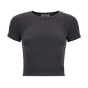 Ribbed T Shirt - Charcoal