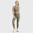 Seamless Cropped Singlet - Military Green