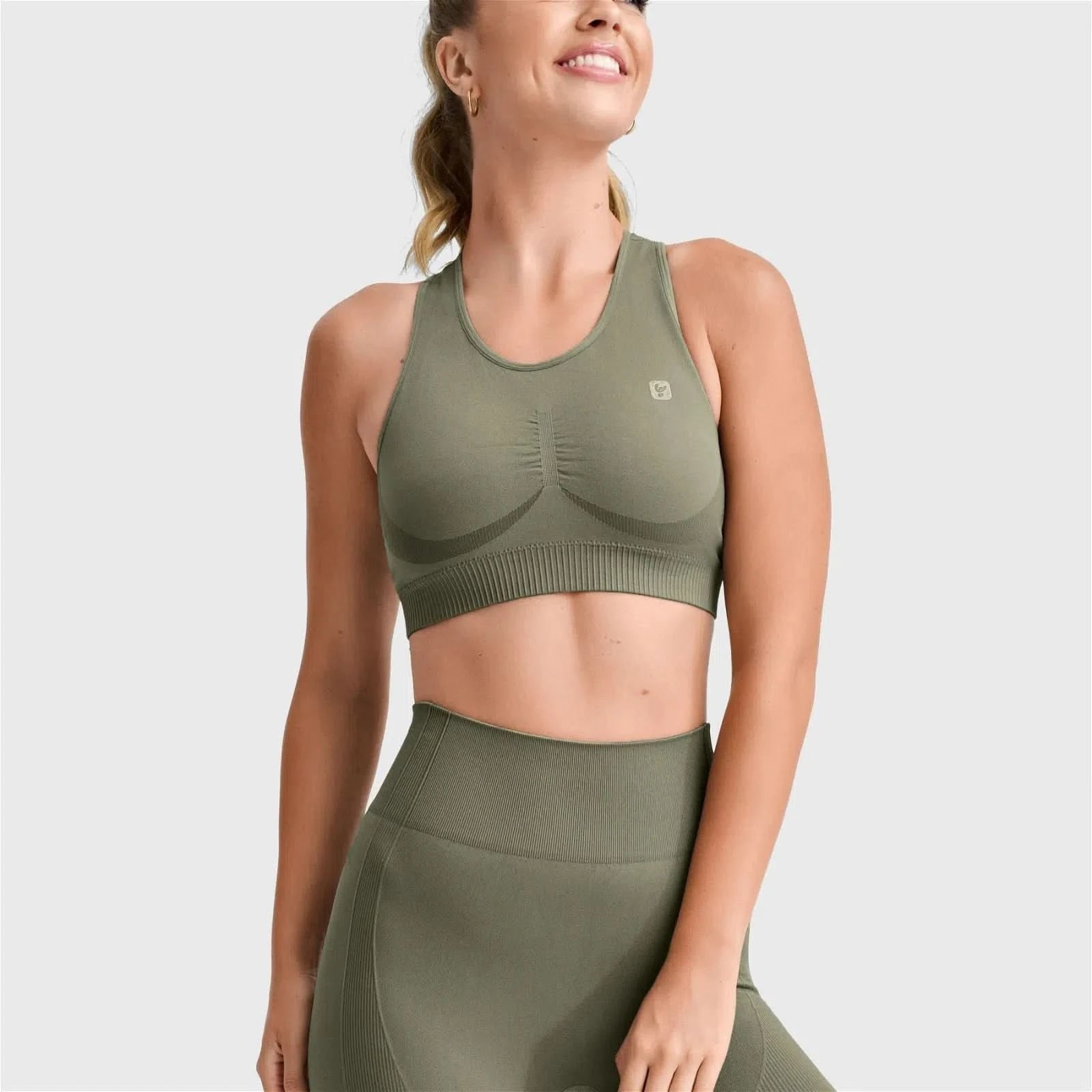 Seamless Sports Bra - Military Green 2