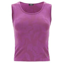 Sleeveless crop top with a floral jacquard print - Purple
