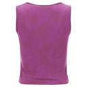 Sleeveless crop top with a floral jacquard print - Purple
