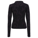 Stretch cardigan in floral print jacquard - Black