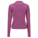 Stretch cardigan in floral print jacquard - Fucsia