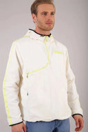 Sweatshirt with Curved Zip - Cream