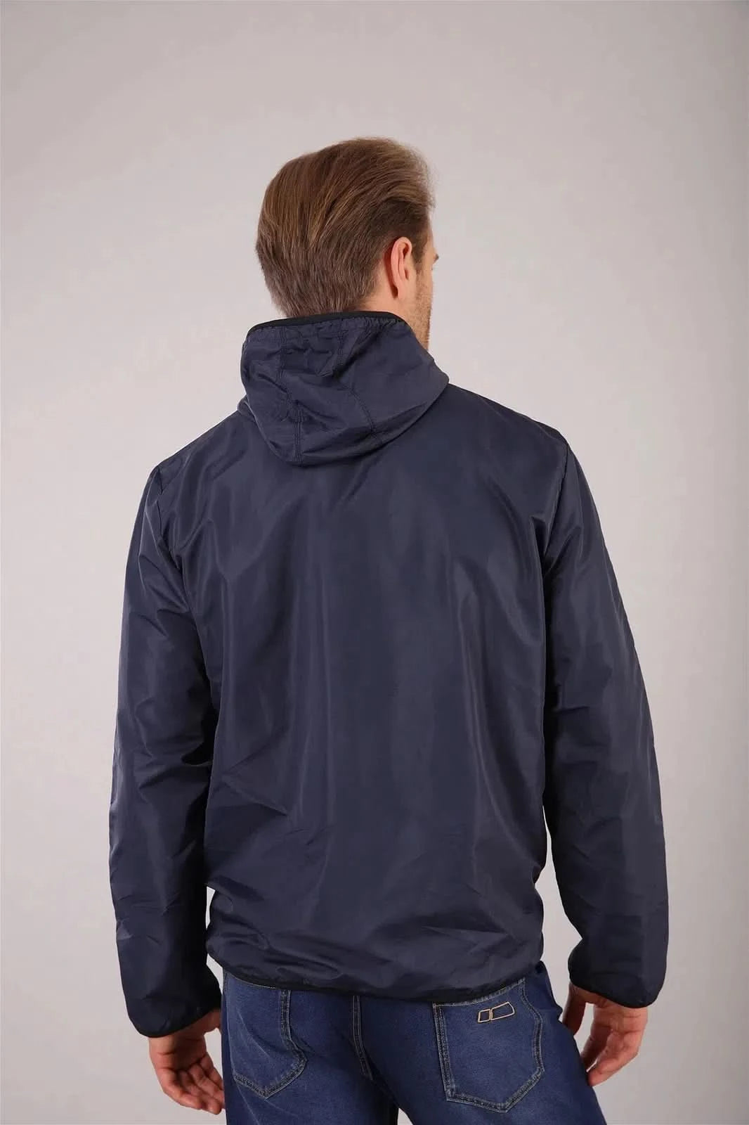 Sweatshirt with Curved Zip - Navy Blue 3