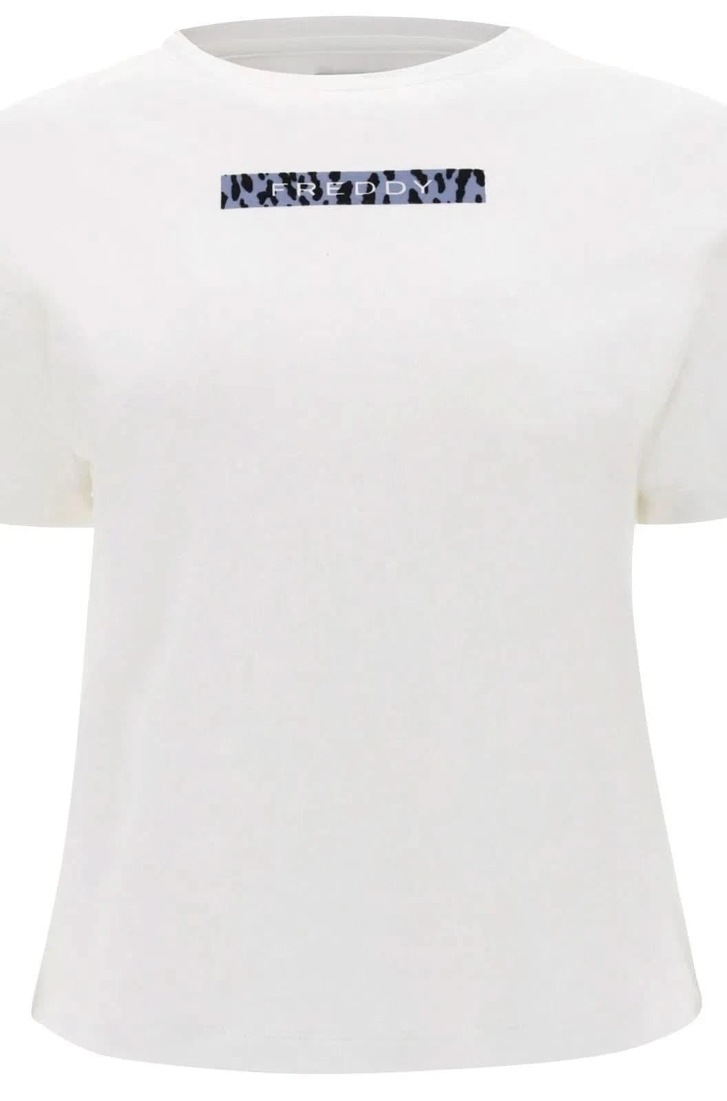 T Shirt - White + Animal Print Panel