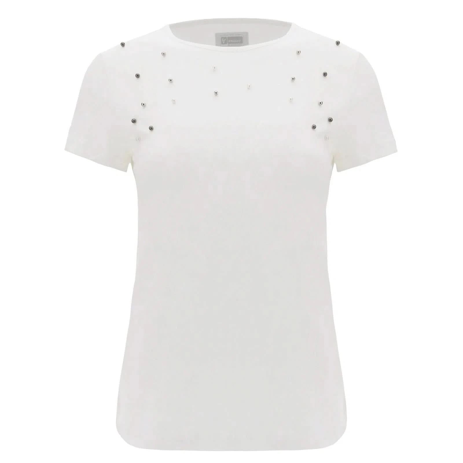 T Shirt with bead details - White 3