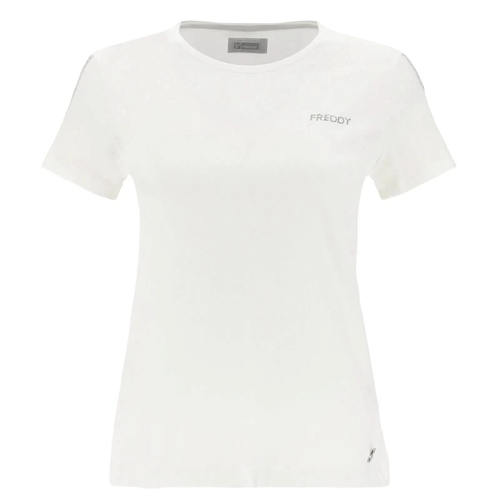 T Shirt with Crystal Detail - White 1