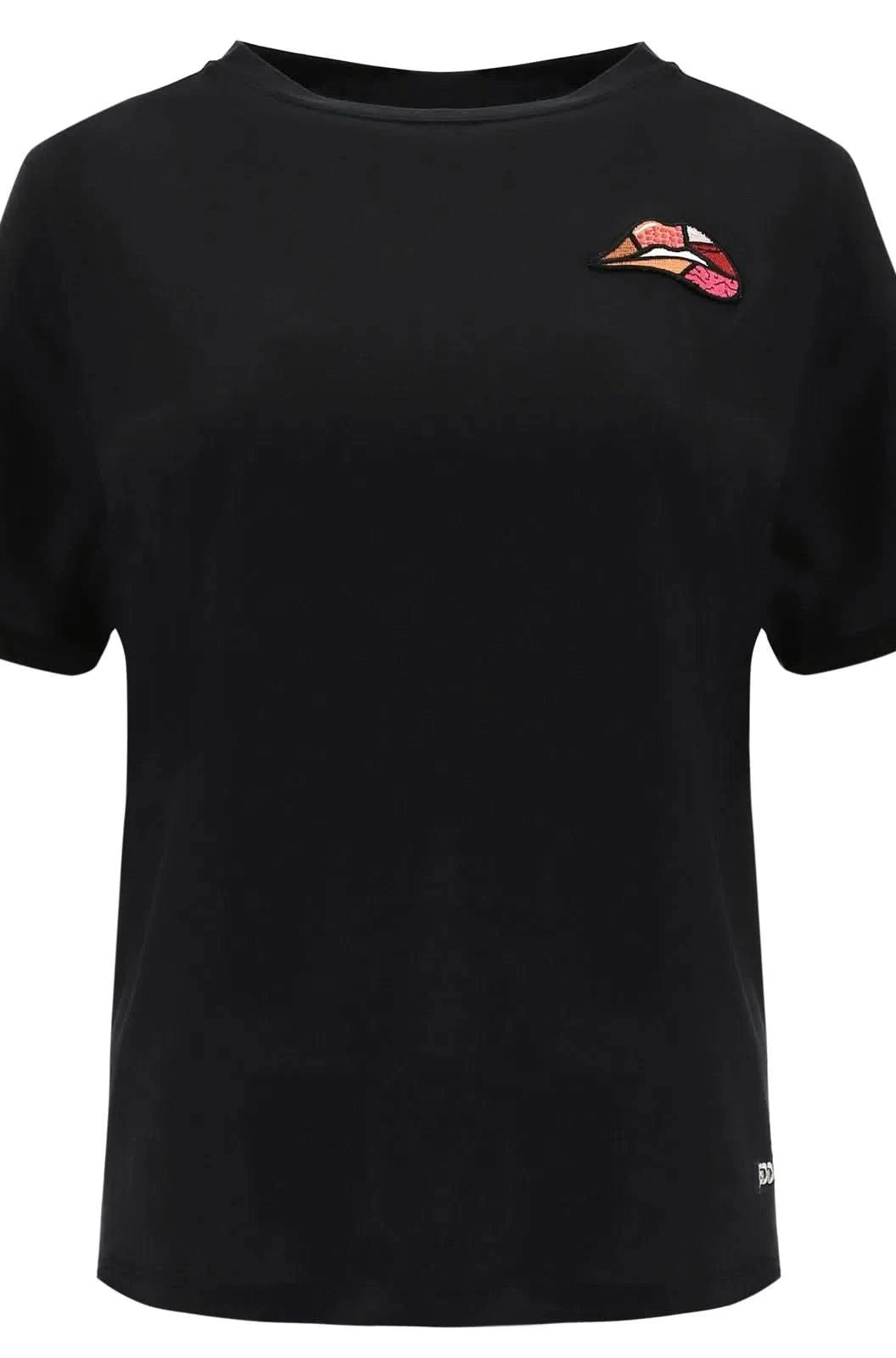 T Shirt with Lips patch - Romero Britto Collection - Black