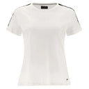 T Shirt with Shoulder Studs - White