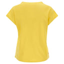 T Shirt with Ultrashort Sleeves - Yellow + Gold Glitter Print