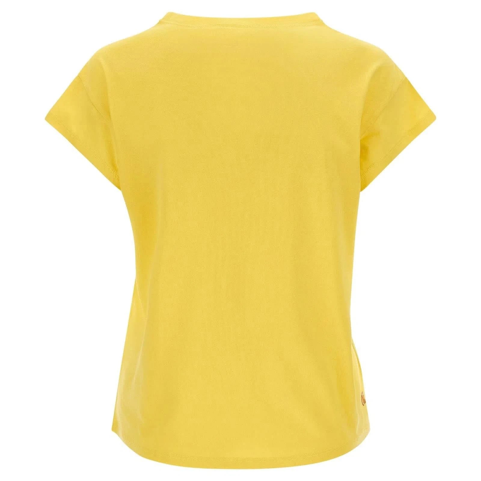 T Shirt with Ultrashort Sleeves - Yellow + Gold Glitter Print 2