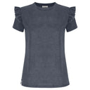 Tshirt with ruffled insert - Blue Marble