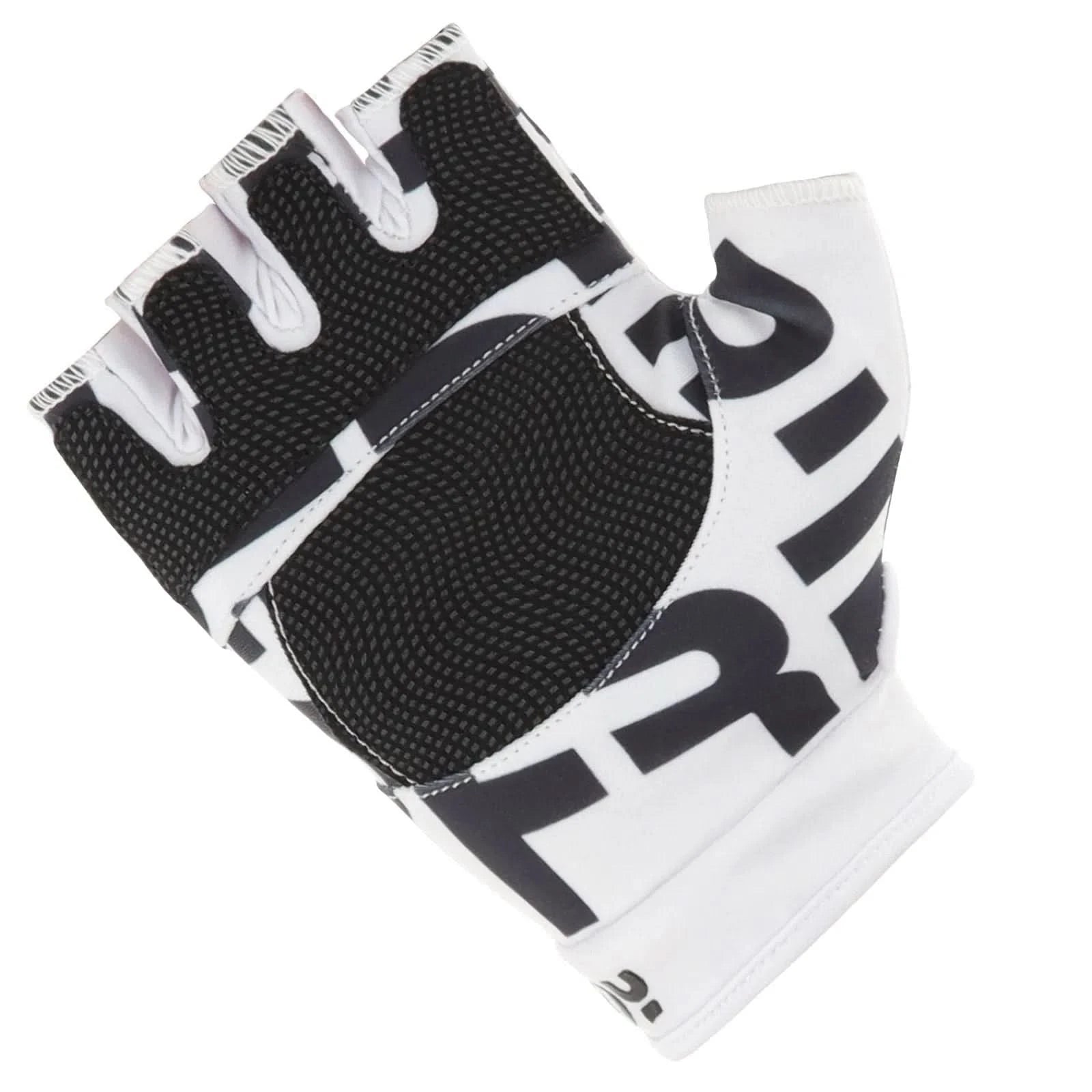 Women’s Fitness Gloves - White + Black Text 2