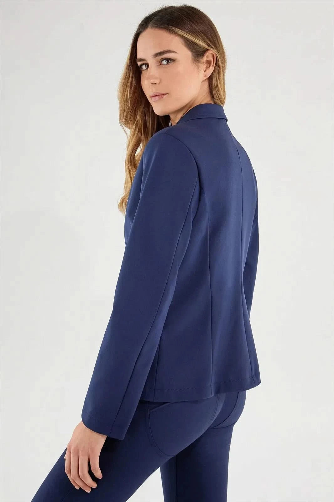 Women’s plain colour blazer - Navy Blue 3