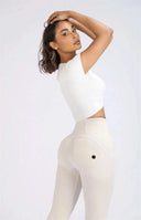 WRUP Biker Fashion - High Waisted - 7/8 Length - Champagne
