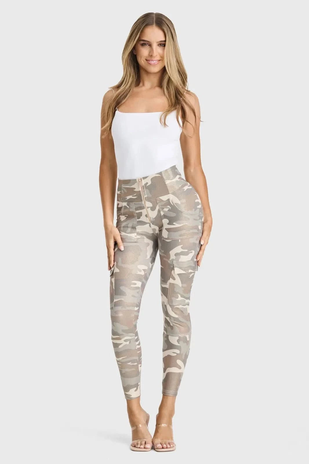 WR.UP® Cargo Fashion - High Waisted - 7/8 Length - Glitter Gold Camo 3