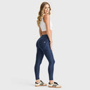 WRUP Core Denim - Mid Rise - 7/8 Length - Dark Blue + Blue Stitching
