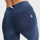 WRUP Core Denim - Mid Rise - 7/8 Length - Dark Blue + Blue Stitching