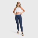 WRUP Core Denim - Mid Rise - 7/8 Length - Dark Blue + Blue Stitching