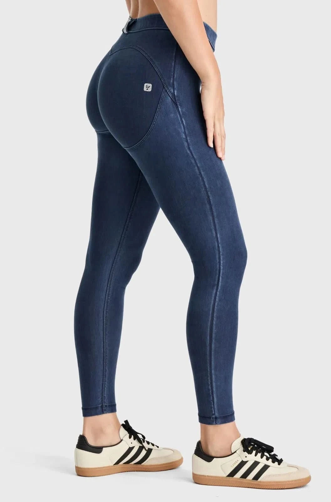 WRUP Core Denim - Mid Rise - 7/8 Length - Dark Blue + Blue Stitching