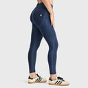 WRUP Core Denim - Mid Rise - 7/8 Length - Dark Blue + Blue Stitching