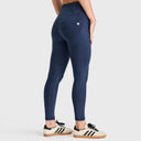 WRUP Core Denim - Super High Waisted - 7/8 Length - Dark Blue + Blue Stitching
