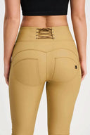 WRUP Corset Faux Leather - High Waisted - Full Length - Latte