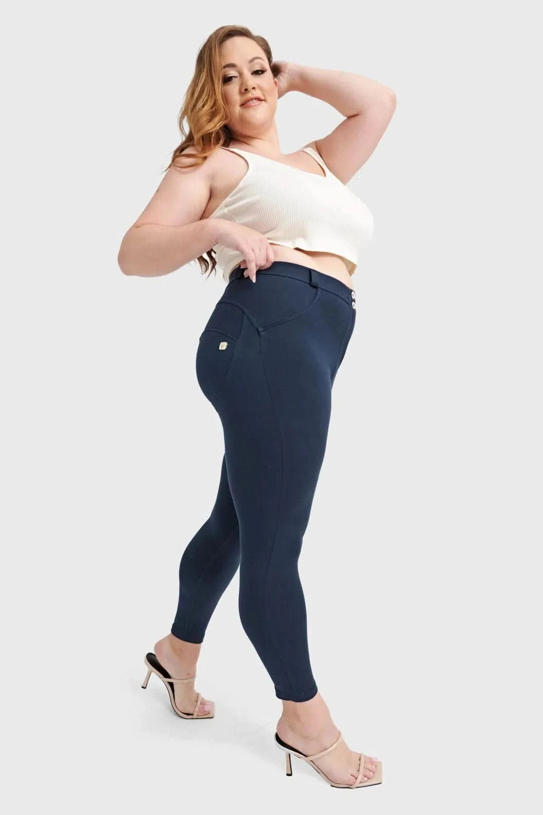 WR.UP® Curvy Fashion - High Waisted - 7/8 Length - Navy Blue 3