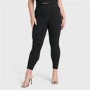 WRUP Curvy Fashion - Zip High Waisted - 7/8 Length - Black