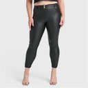 WRUP Curvy Faux Leather - High Waisted - 7/8 Length - Black