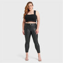 WRUP Curvy Faux Leather - High Waisted - 7/8 Length - Black
