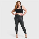 WRUP Curvy Faux Leather - High Waisted - Full Length - Black