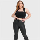 WRUP Curvy Faux Leather - High Waisted - Full Length - Black