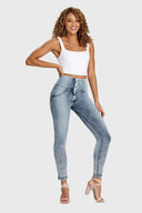 WRUP Denim - 3 Button High Waisted - Full Length - Stonewash