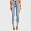 WRUP Denim - 3 Button High Waisted - Full Length - Stonewash