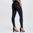 WRUP Denim - High Waisted - 7/8 Length - Black + Black Stitching
