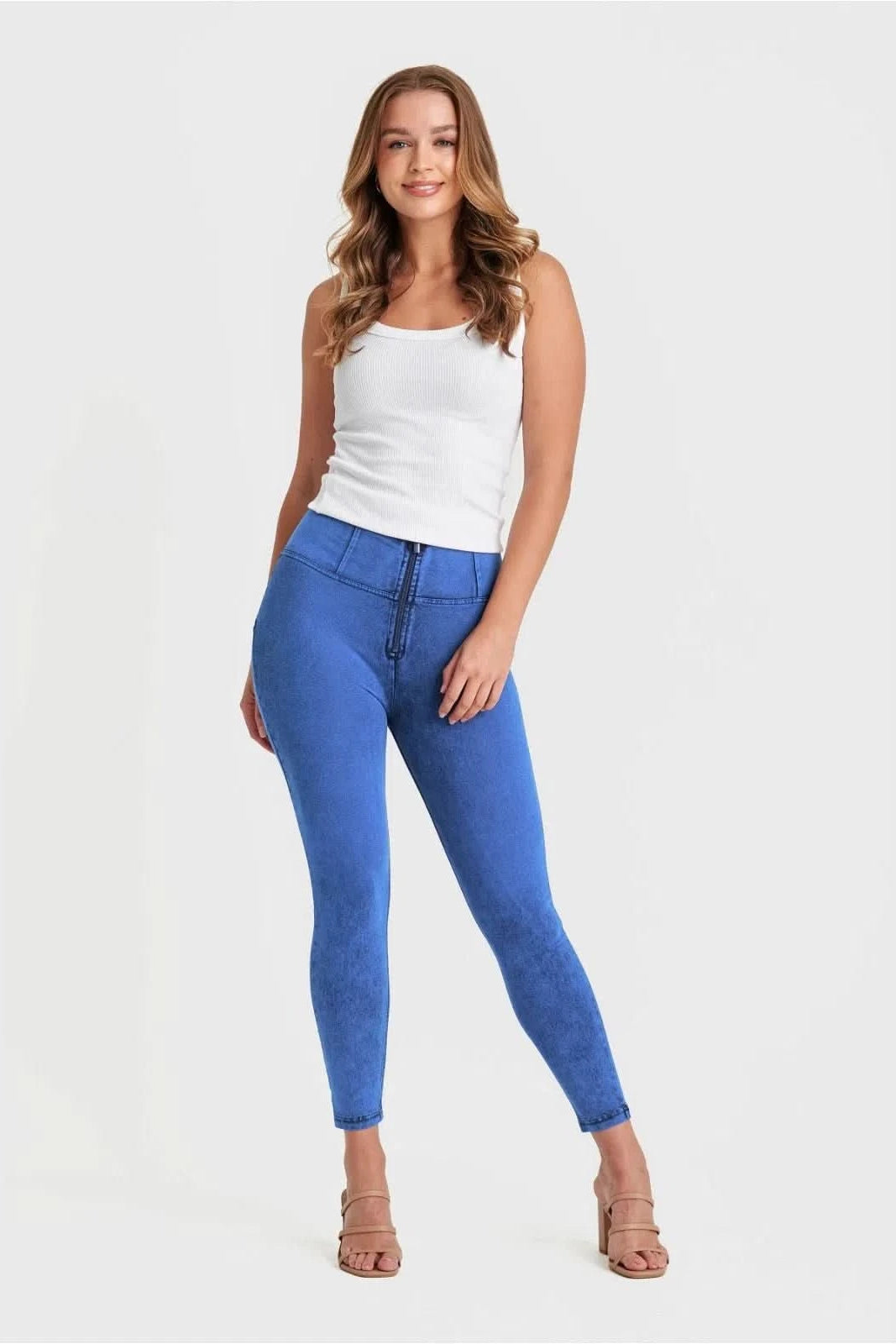 WR.UP® Denim - High Waisted - 7/8 Length - Cobalt Blue + Blue Stitching 2