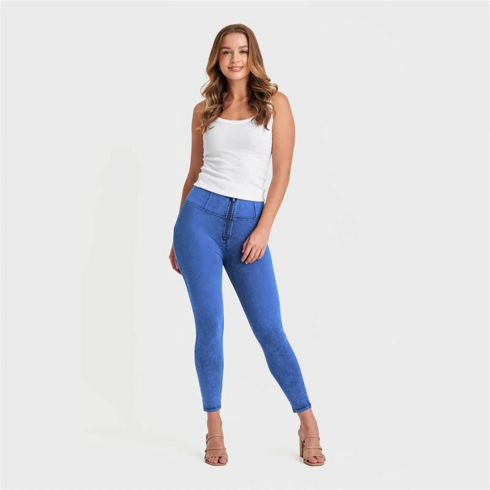 WR.UP® Denim - High Waisted - 7/8 Length - Cobalt Blue + Blue Stitching 2