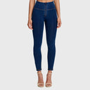WRUP Denim - High Waisted - 7/8 Length - Dark Blue + Yellow Stitching