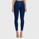 WRUP Denim - High Waisted - 7/8 Length - Dark Blue + Yellow Stitching