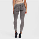 WRUP Denim - High Waisted - 7/8 Length - Grey + Yellow Stitching