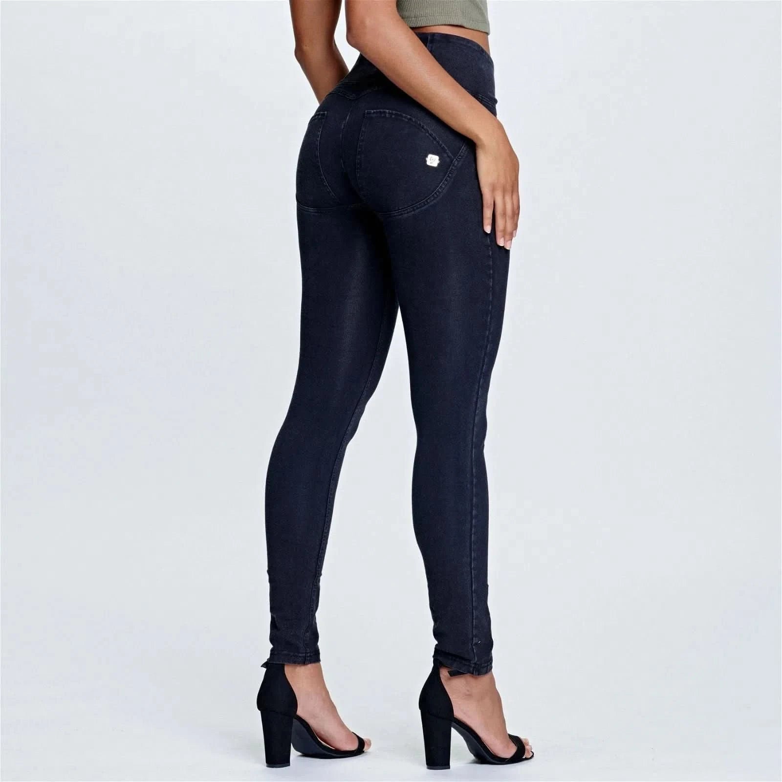 WR.UP® Denim - High Waisted - Full Length - Black + Black Stitching 1