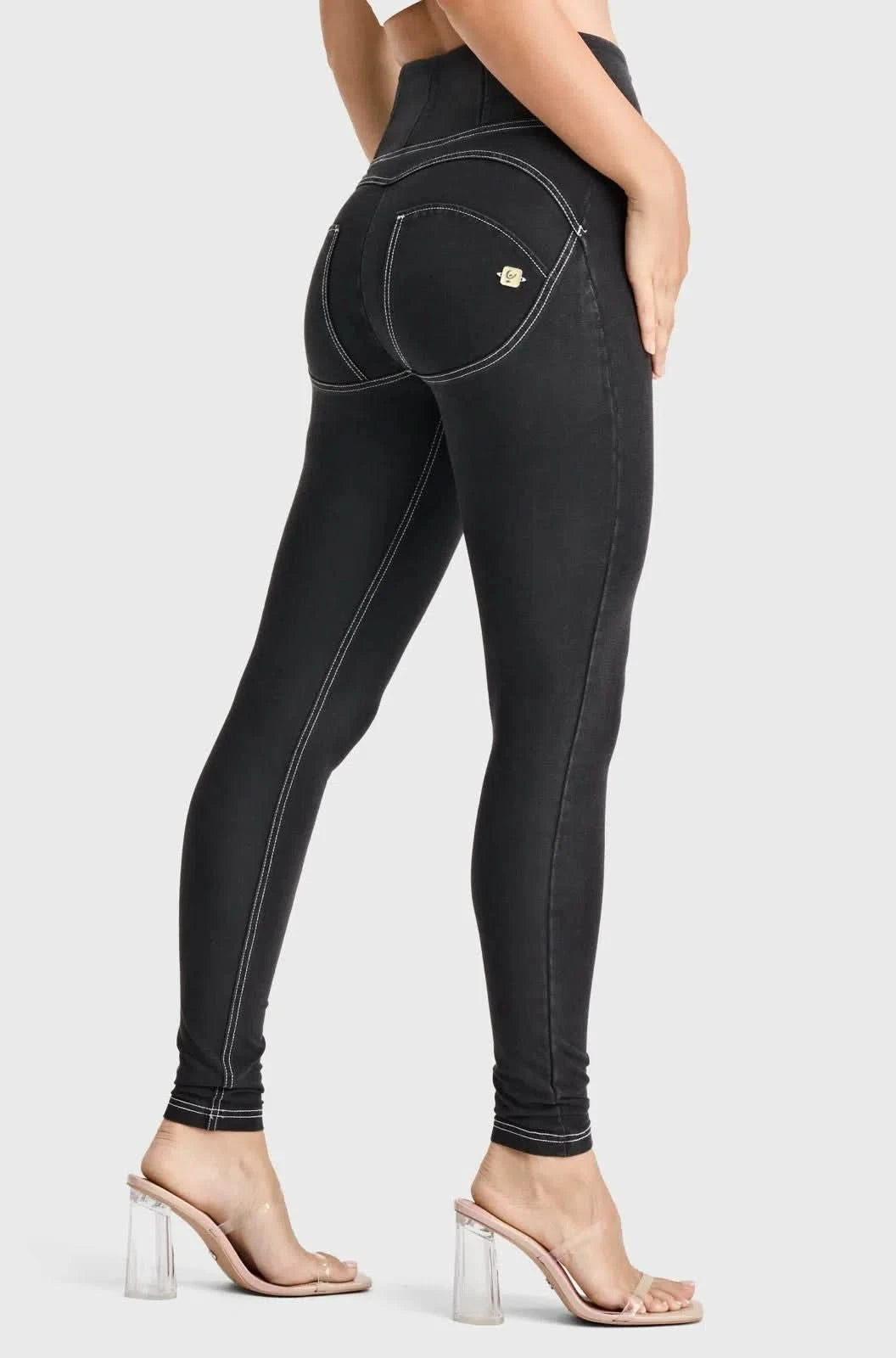 WR.UP® Denim - High Waisted - Full Length - Black + White Stitching