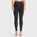 WRUP Denim - High Waisted - Full Length - Black + Yellow Stitching